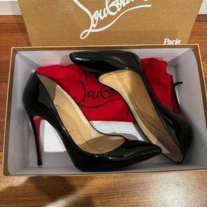 CHRISTIAN LOUBOUTIN PIGALLE BLACK PATENT LEATHER 100MM SIZE 38